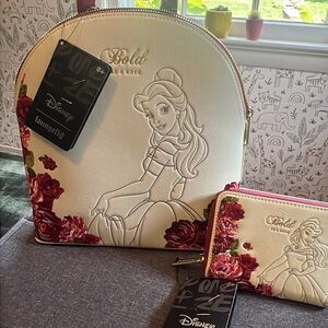 Loungefly Disney Belle Backpack in White and Red